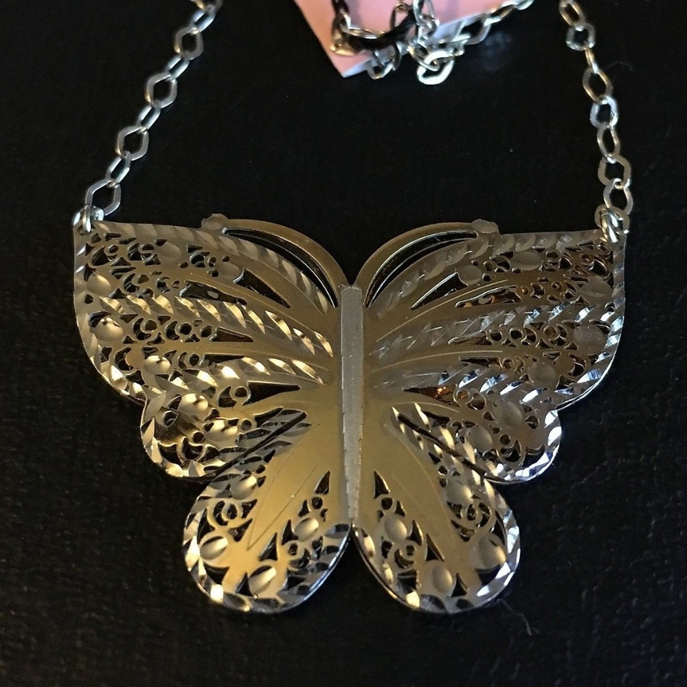 Sterling Silver & 14K Butterfly Pendant Necklace